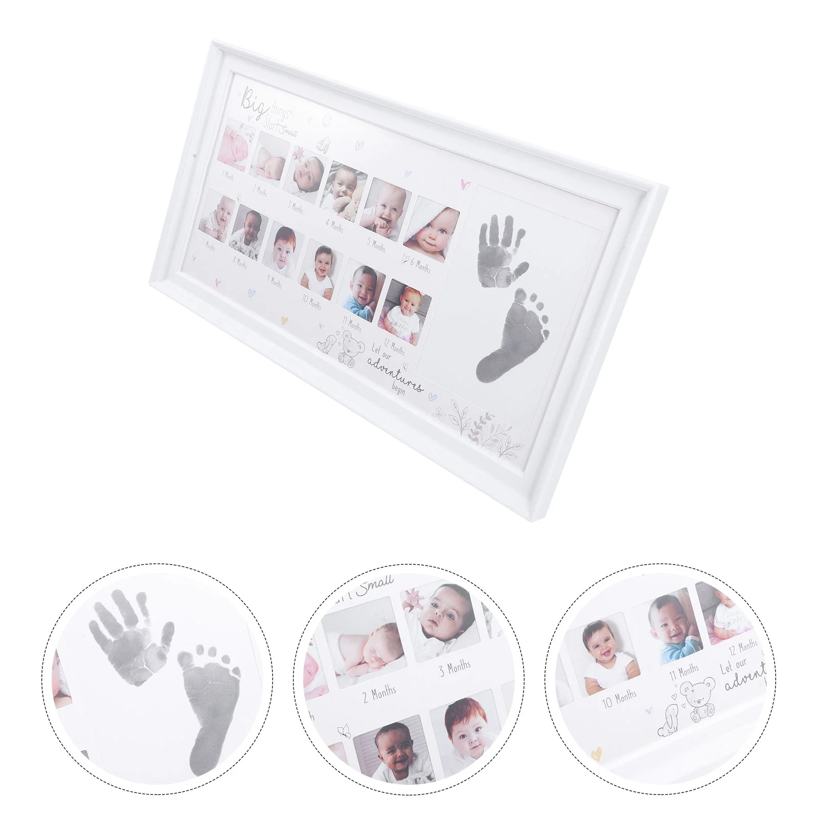 

Baby Growth Photo Frame Frames Photos First Year Picture Pp 12 Month Infant Wood Newborn