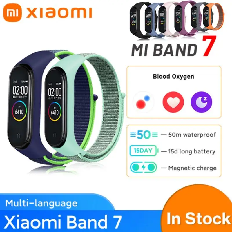 

Смарт-браслет Xiaomi Mi Band 7, 6 цветов, с AMOLED экраном