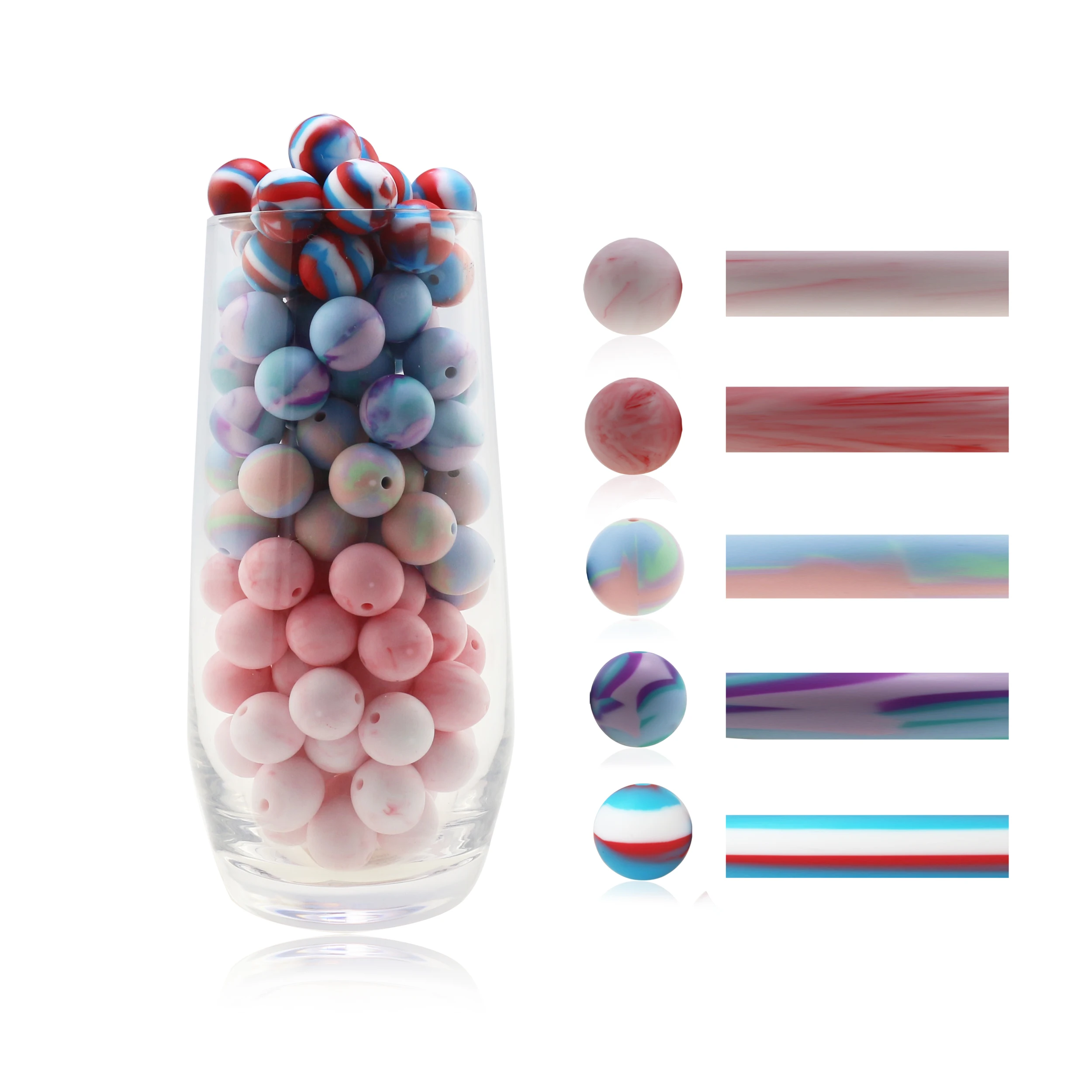 

100 шт./лот, силиконовые бусины 12 мм, 15 мм, круглые деревянные бусины, смешанные зеркальные жвачки, «сделай сам», украшения для кормления, орган...