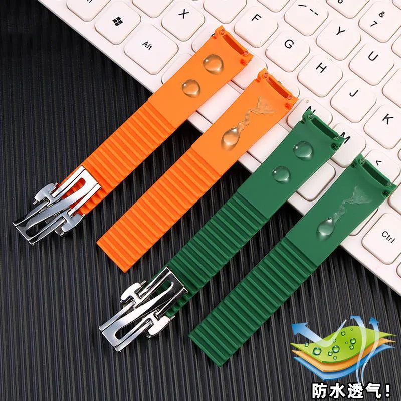 High quality silicone bracelet suitable for Patek Philippe watch Aquanaut   5164 5167 series business men's watch band 21mm