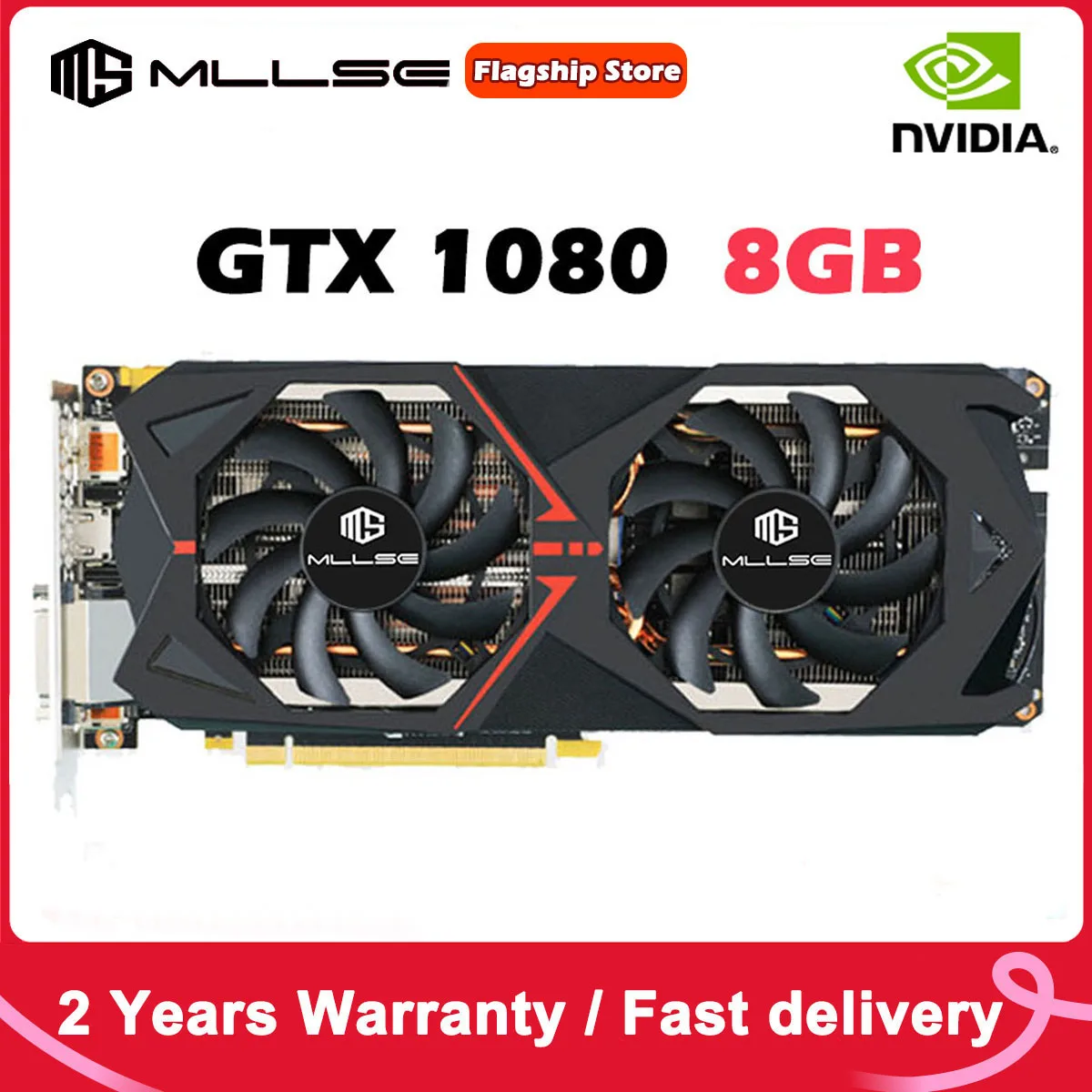 

Mllse Graphics Card gtx 1080 8GB Gaming GPU GDDR5X 256bit PCI Express 3.0×16 8Pin GeForce GTX1080 8G Video card For Desktop