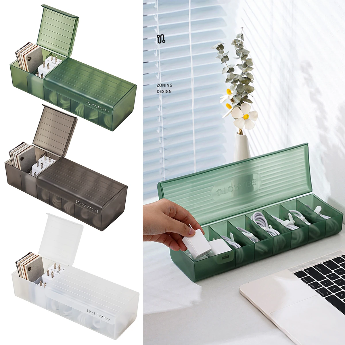 

Коробка для хранения кабеля передачи данных коробка для управления шнуром питания с крышкой пластиковый контейнер для сортировки USB-шнура ...