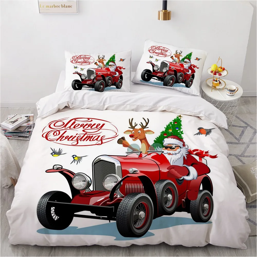

3D Christmas Design Comforter Shell 3-piece Quilt Cover Bedding Set Twin King Queen Double Single Size Home Textile Pillowcase