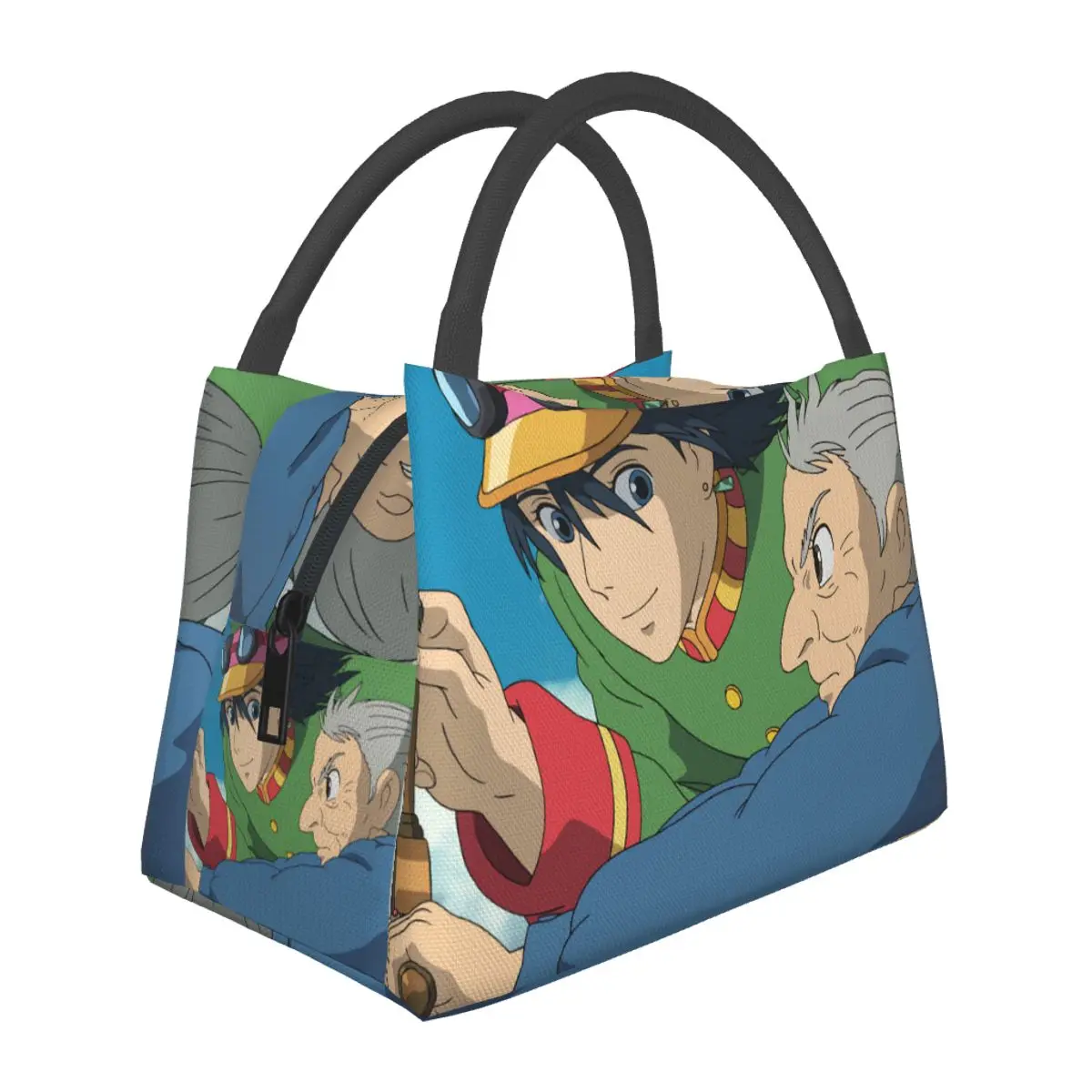 

Captain Howl And Grandma Sophie Lunch Bag Howls Moving Castle Casual Lunch Box Travel Portable Cooler Bag Custom Tote Handbags