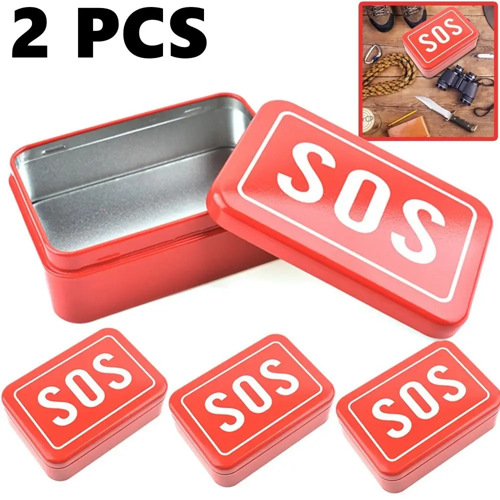 

Camping Equipment Sos Iron Rescue Box First-Aid Kit Sos Self-Help Case Survival Kit