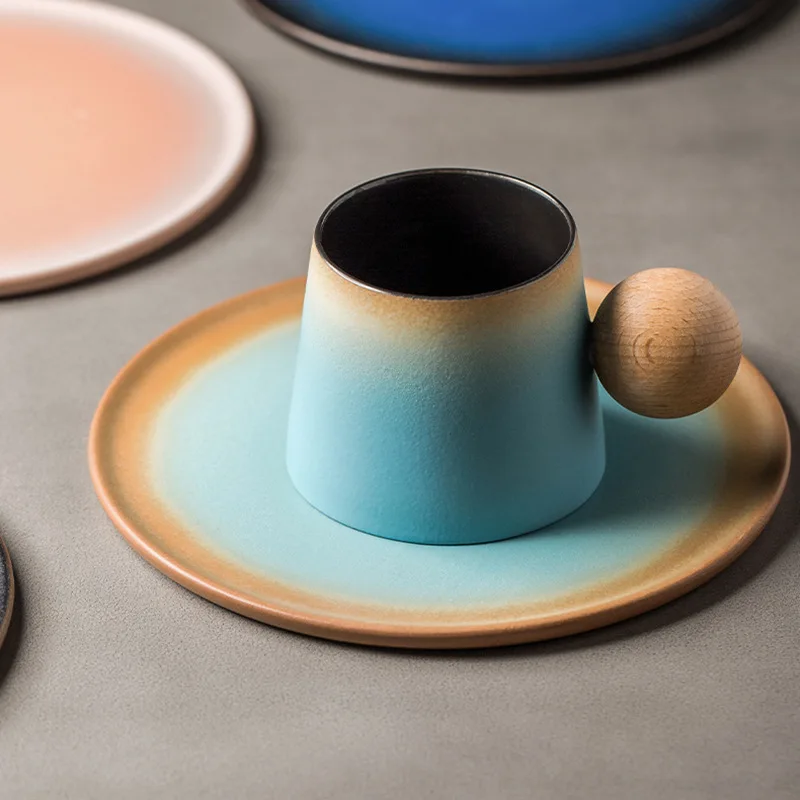 

Ceramic Latte Coffee Cup and Saucer Set Creative Afternoon Tea Mug