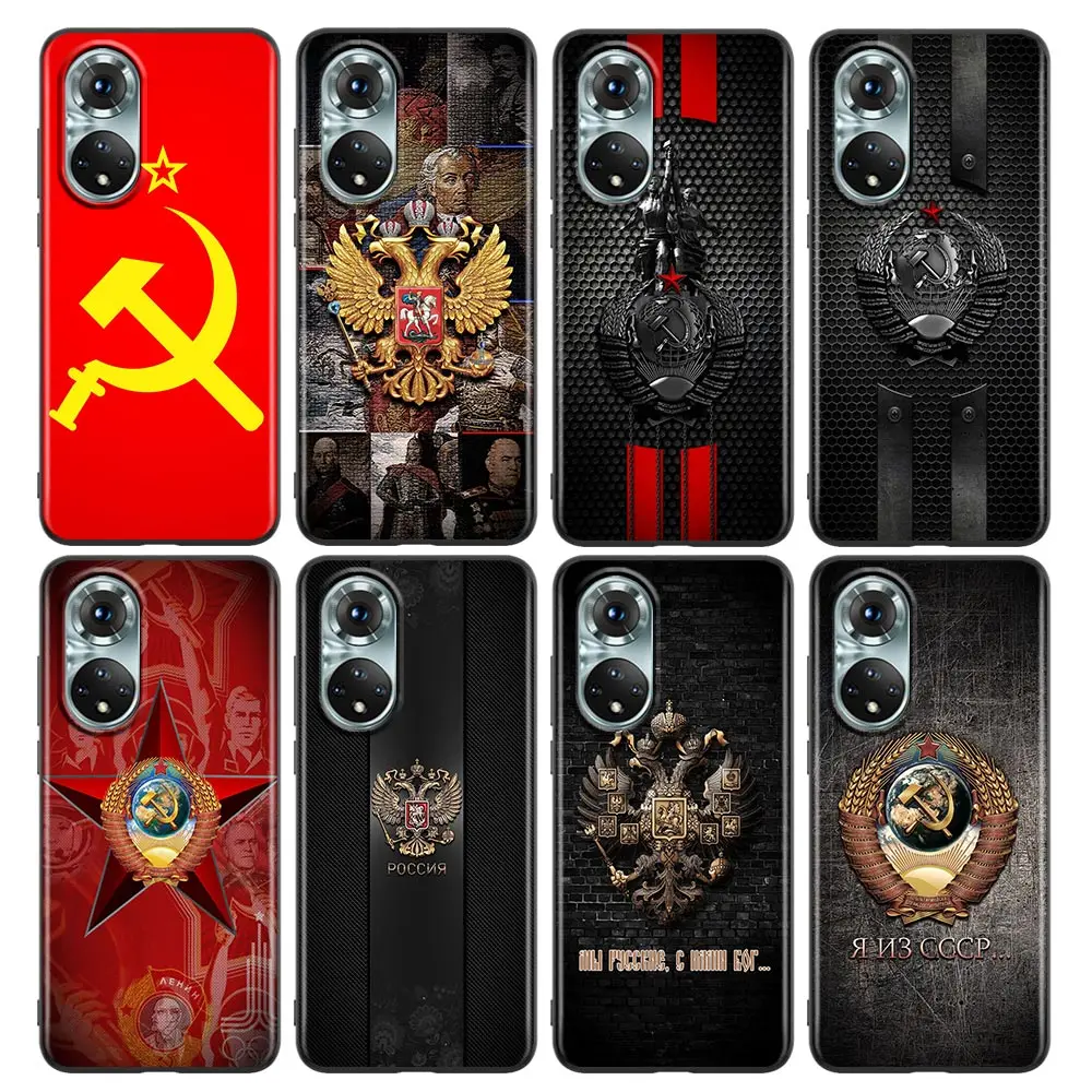 

Phone Case for Honor 8X 9S 9A 9C 9X Lite Play 9A 50 10 20 30 Pro 30i 20S(6.15) Soft Silicone Cover Vintage USSR CCCP Flag