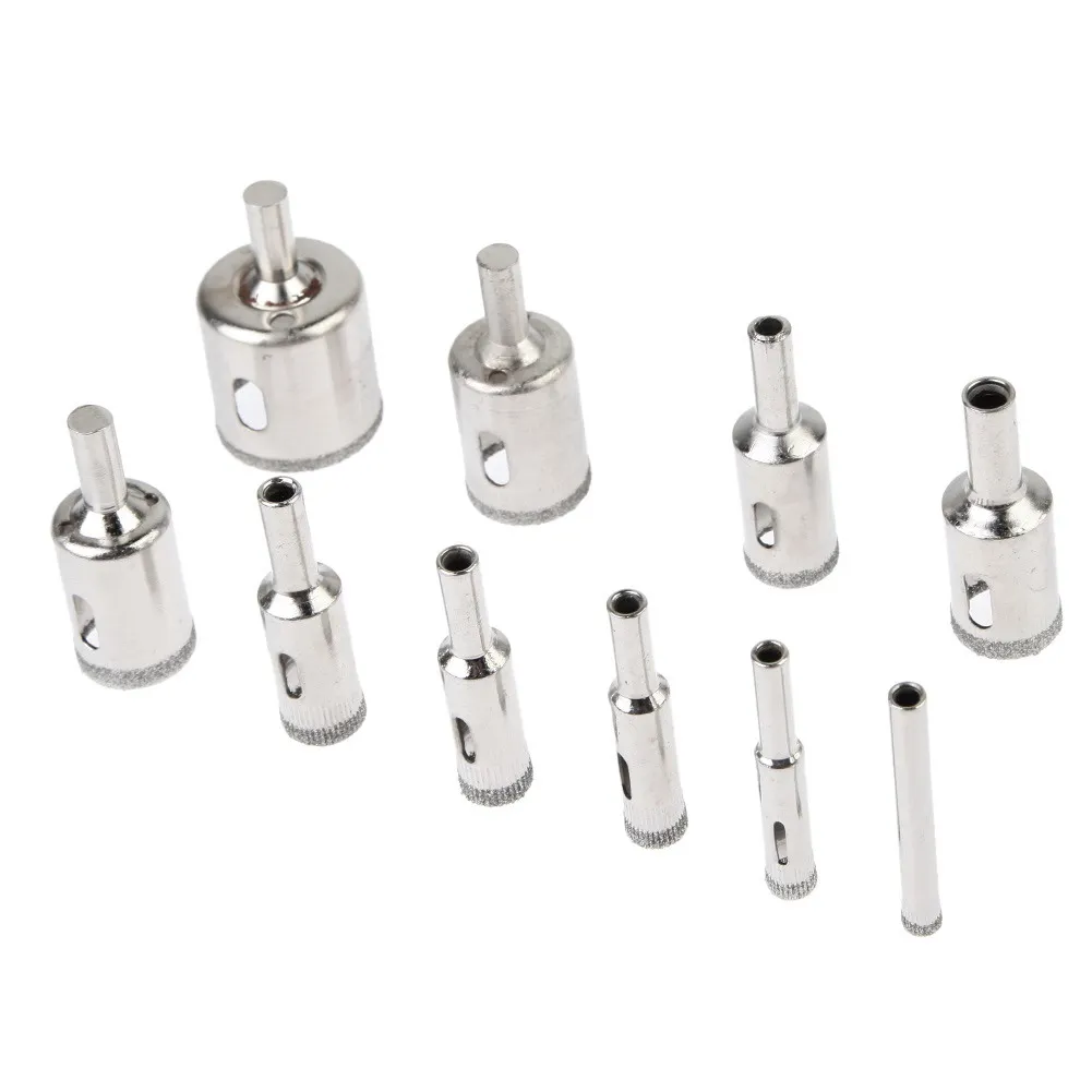 

10PCS Diamond Coated Drill Bit 6-30mm for Tile Marble Glass Ceramic Hole Saw Drill Diamond Core Bit