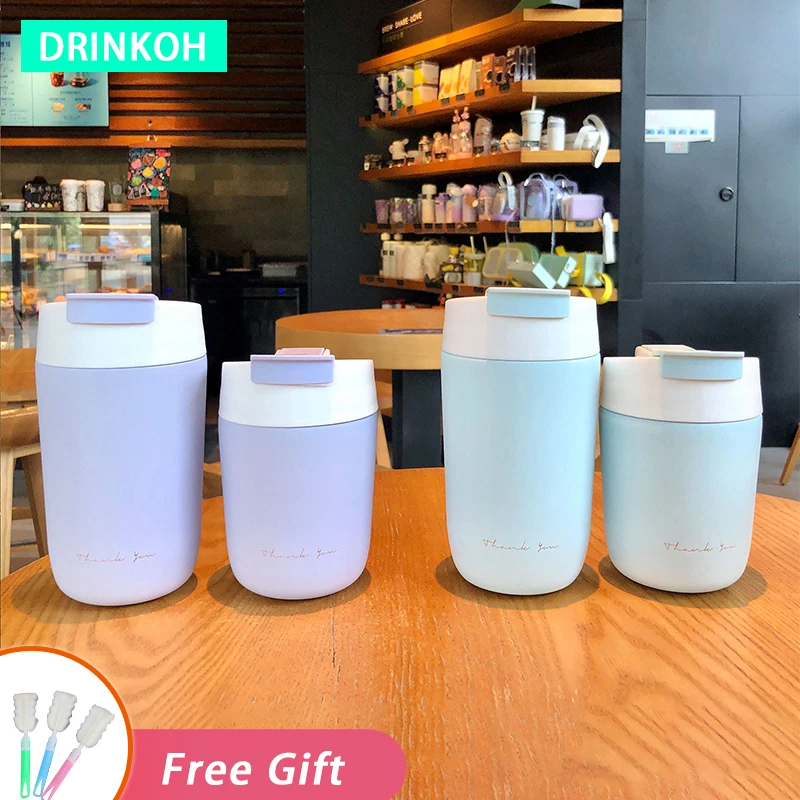 

Double Drink Thermal Tumbler Portable Insulated Cup Cute Water Bottle For Girl Vacuum Flasks In-Car Coffee Mug 350/500ml Thermos