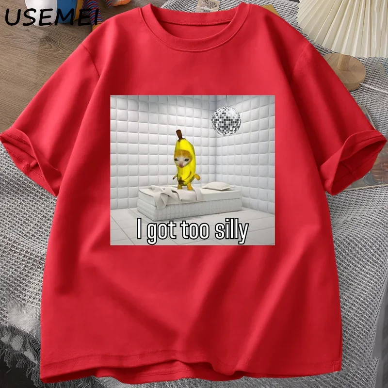 Мужская Забавная Дизайнерская Футболка I Got Too Dumb Wake Up Act С Бананами И Sad Cat Meme