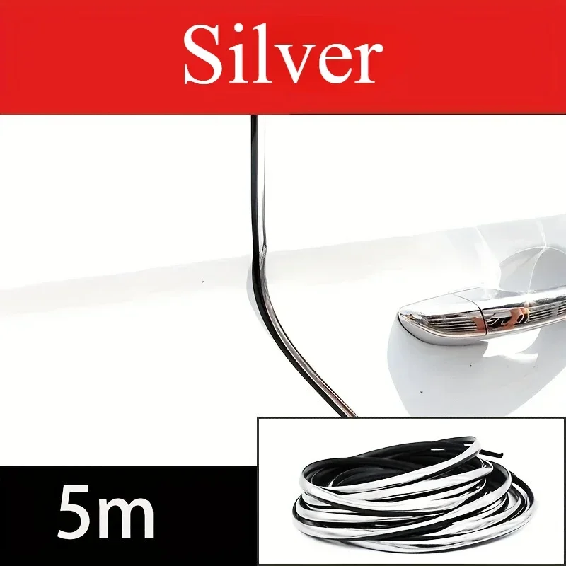 

Универсальный 5-метровый U-образный Хромированный Молдинг Для Кромки Двери Автомобиля, Настраиваемый, Для Седанов, Пикапов