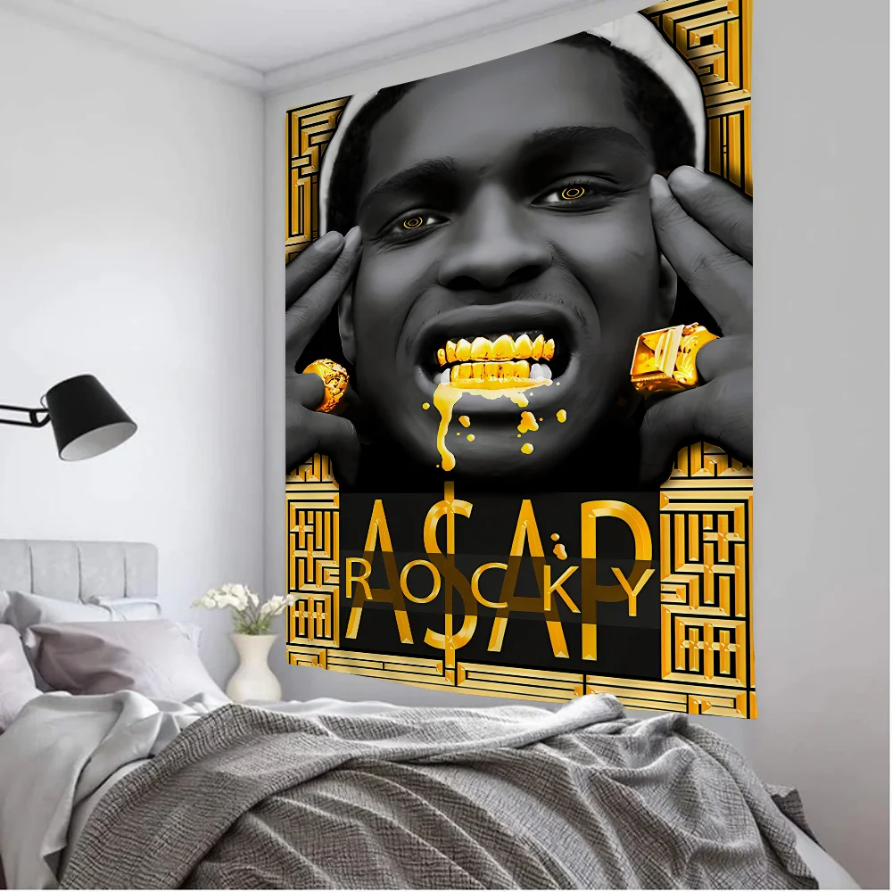 Music Album Star Asap Rocky Hip Hop Colorful Tapestry Wall Hanging Bohemian Tapestries Mandala Art Decor