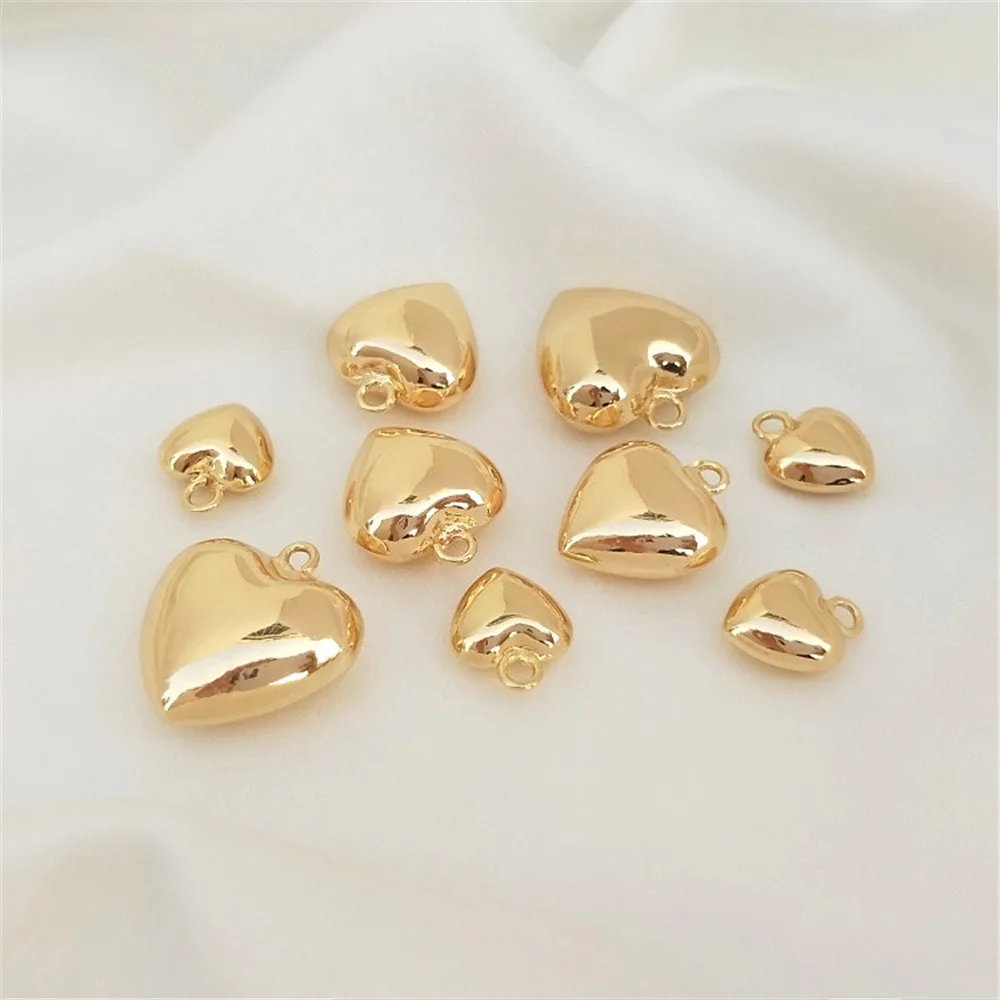 

14K Gold Filled Plated Bright heart heart pendant diy bracelet clavicle necklace pendant