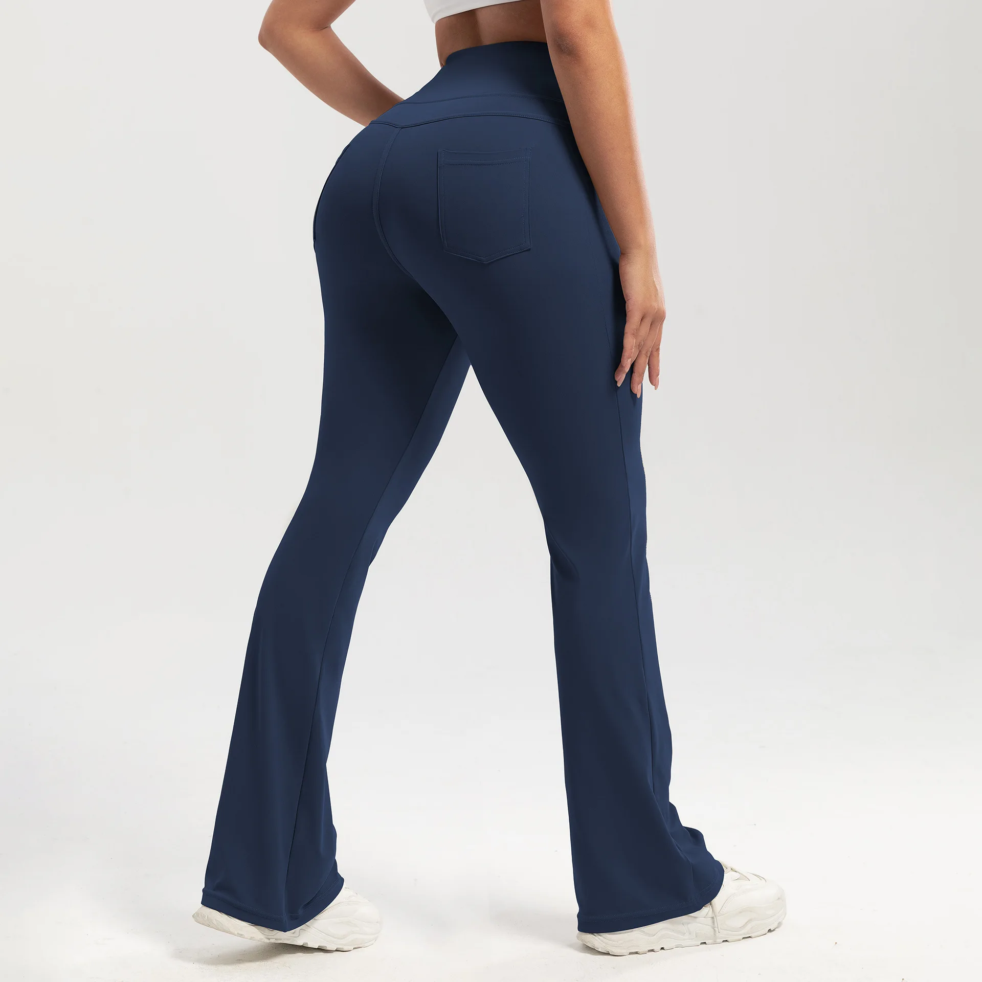 Женские брюки для йоги WANAYOU с задними карманами расклешенные спортивные колготки