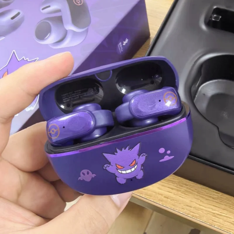 Фото Gengar Pokemon аниме беспроводные спортивные наушники Bluetooth-гарнитура Высокая долговечность Hi-Fi стерео зажим для ушей стиль модный подарок для геймеров №3