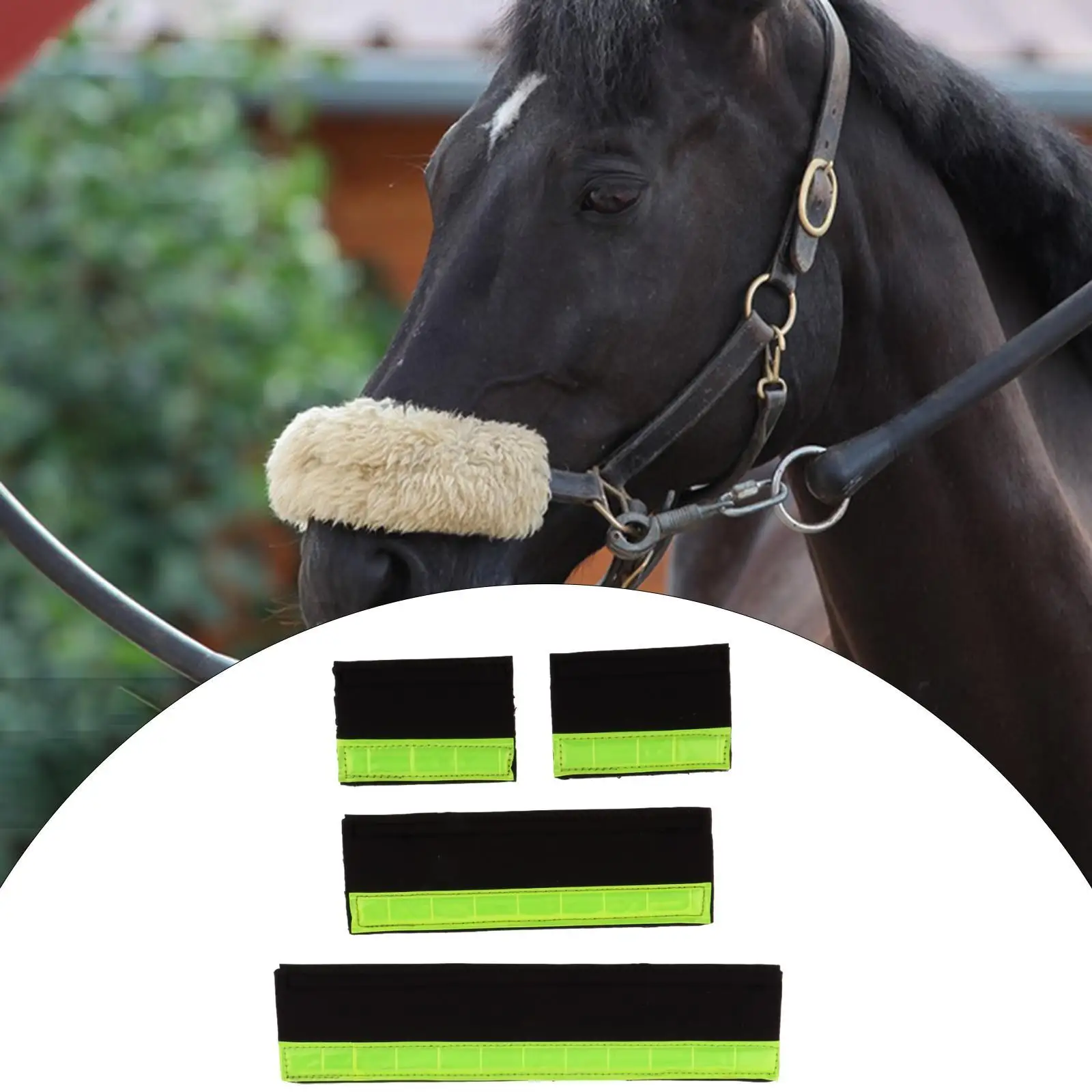 4 шт. защитный чехол для носовой полосы с подкладкой лошади и светоотражающими