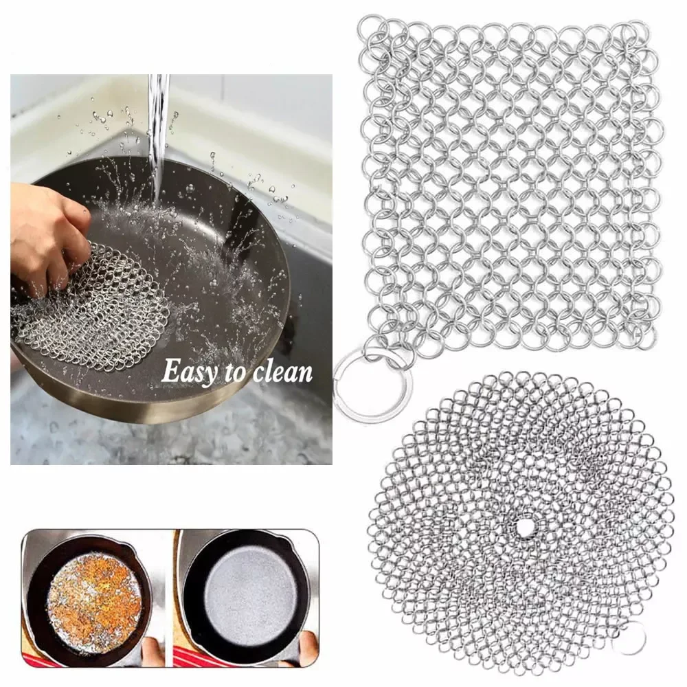 

2022New Steel Cleaning Ball Household Kitchen Dish washing Brush Pot Net Cleaning Ball Scrubber Cleaner Rust Pot Pan Scrubber