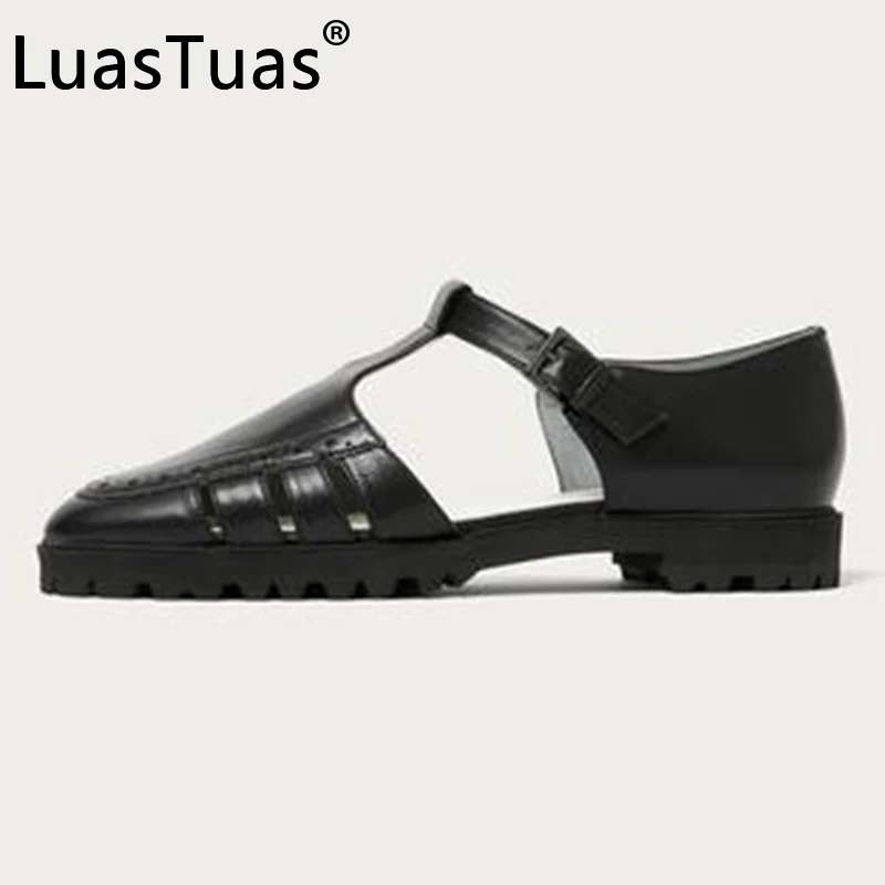 

LuasTuas 2022 New Arrivals Women Sandals Real Leather Buckle Ins Chunky Style Summer Shoes Female Daily Footwear Size 35-41