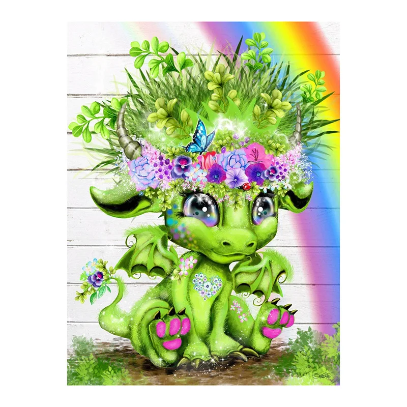 

5D Flower Dragon Baby Animal Diamond Painting Square/Round Rhinestone Hobby Crafts Mosaic Handmade Gifts Cross Stitch Home Decor