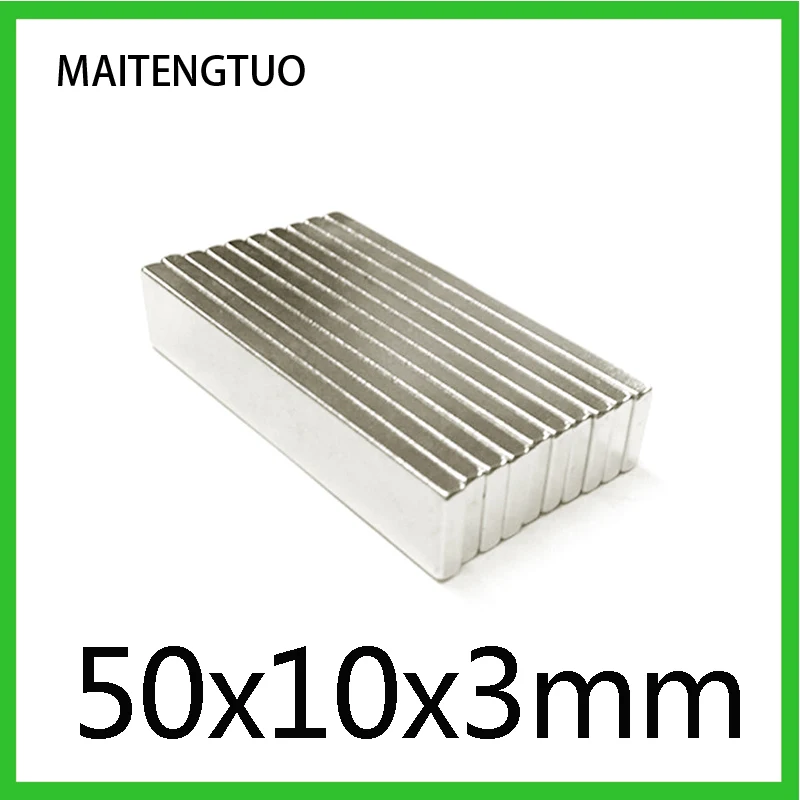 

5~100PCS 50x10x3 mm Powerful N35 Magnets NdFeB Long Sheet Permanent Magnet 50x10x3mm Super Strong Neodymium Magnet 50*10*3mm