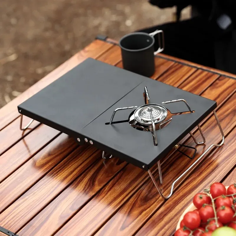 

Portable Camping Stove Table Foldable Heat Insulation Stove Desk Stainless Steel Outdoor Picnic BBQ Tables Camping Supplies