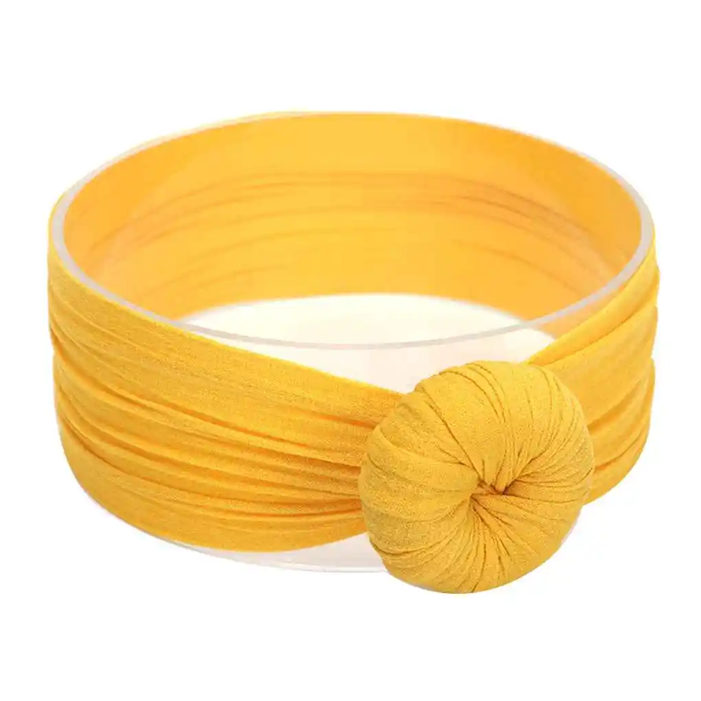 

Newborn Top Round Ball Soft Headband Solid Turban Nylon Headwrap Kids Girls Wide Elastic Hairband Head Band