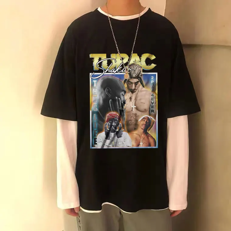 

Rapper Awesome Tupac 2pac T-shirt Short Sleeve Shakur Hip Hop T Shirts Men Women Fashion Loose Tshirt Novelty Men's Tops Tees