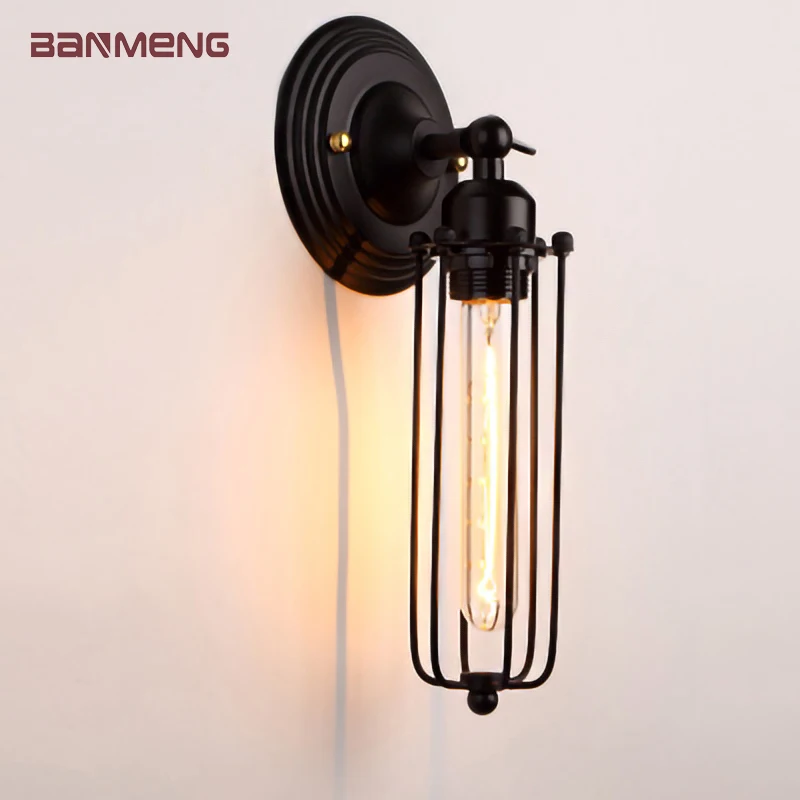 

Американский Ретро E27 светодиодный настенный светильник Сельский промышленный стиль для помещений спальни гостиной ресторана чердака коридора бра светильник