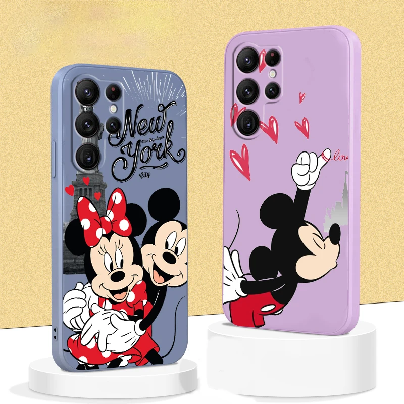 

Liquid Rope Cover London Disney Mickey Minnie Phone Case For Samsung Galaxy S23 S22 S21 S20 FE S10 Plus Lite Ultra 5G Funda