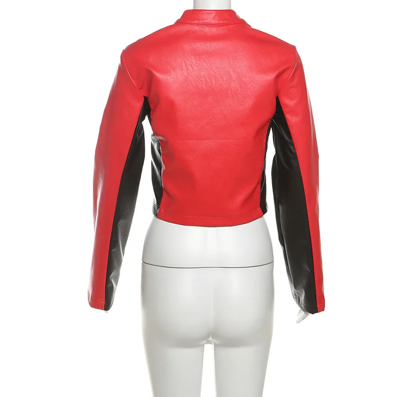 Женская укороченная куртка контрастного цвета с буквенным принтом Y2K 2024 осенняя