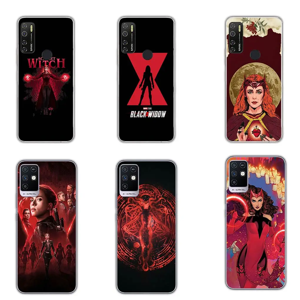 Black Widow Marvel Scarlet Witch Phone Cover Casing for Motorola Moto G04 G71 G73 G32 G34 G52 G8 G7 G9 G24 Power Plus E14 Case