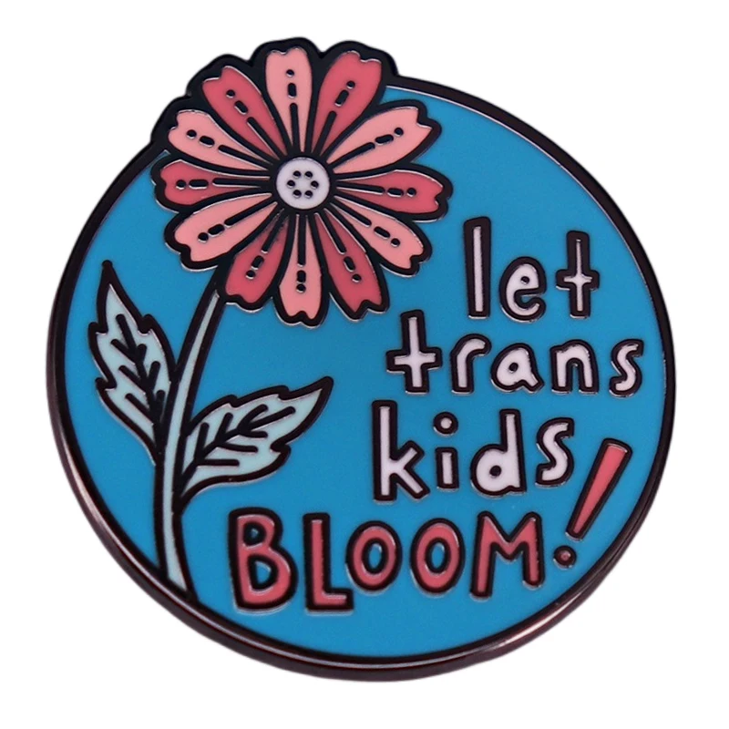 

Let Trans Kids Bloom Tran Enamel Pin Brooch Metal Badges Lapel Pins Brooches for Backpacks Luxury Designer Jewelry Accessories
