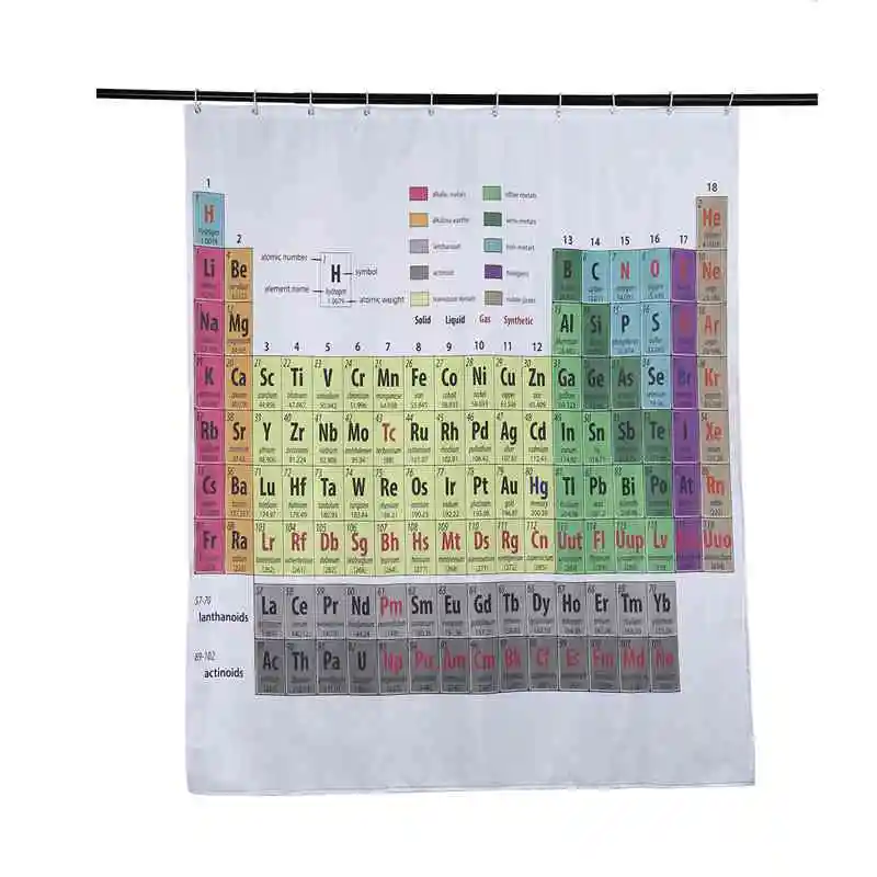 

New Periodic Table Of The Elements Shower Curtain Mildewproof Polyester Washable Bathtub Decorative Shower Curtain 150 X 180Cm