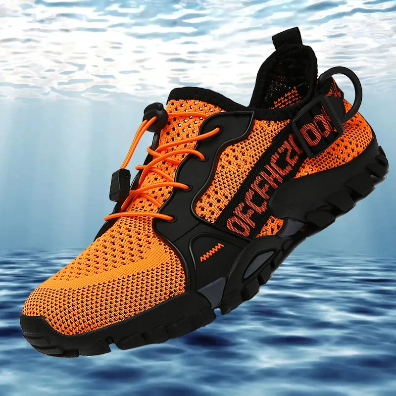 2023 Men Aqua Shoes Quick-Drying Male Water Shoes Anti-Slip Soft Men's Hiking Shoes Summer Outdoor Sneakers Beach Free Shipping