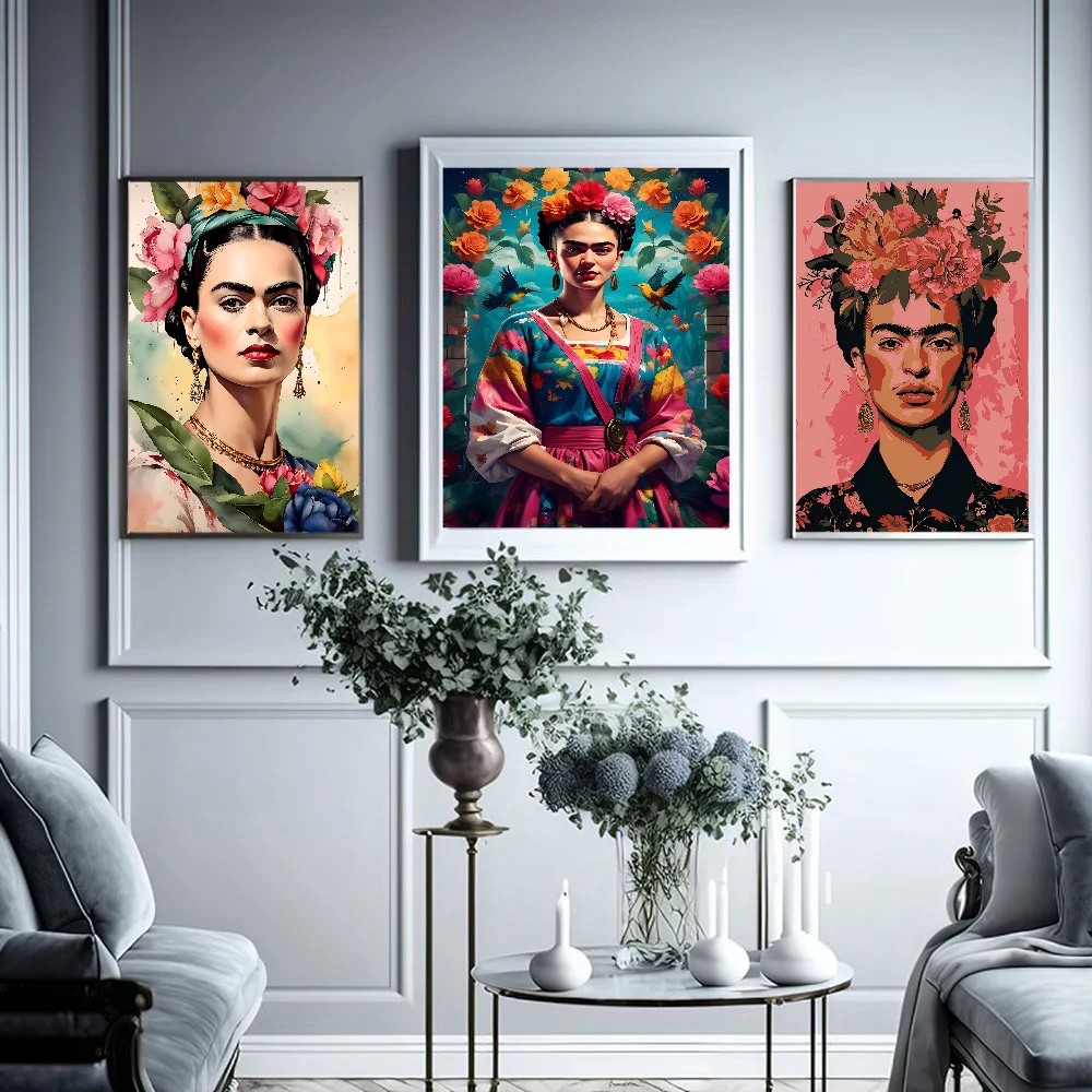F-frida Painting K-kahlos Whitepaper Poster Waterproof Paper Sticker Coffee House Bar Aesthetic Art Wall