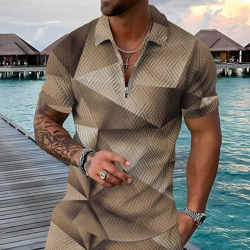 

S-5XL Men's Casual Summer Short Sleeve Polo Shirts Men Male Zip Tee Shirt Men Tops Street Golf Clothing Clothes For Men 2022