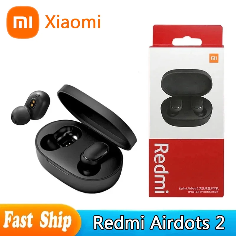 

Original Xiaomi Redmi Airdots 2 Fone Bluetooth Earphones Wireless Headphones with Mic Handsfree Earbuds Redmi Airdots 2 Headset