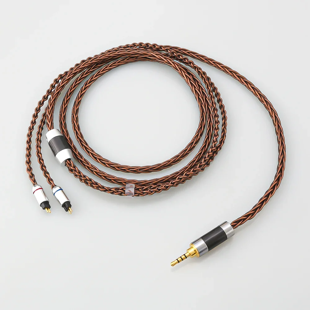 HiFi xlr 2.5/3.5/4.4mm Balanced 8 Core Silver Plated Braided Earphone Upgrade Cable 2 pin 0.78mm Headphone for BL03 V80 KZ