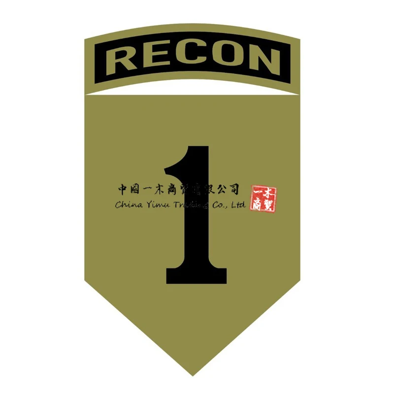 

1-е пехотное подразделение RECON TAB виниловые наклейки для окон/наклейка оливковая/черная