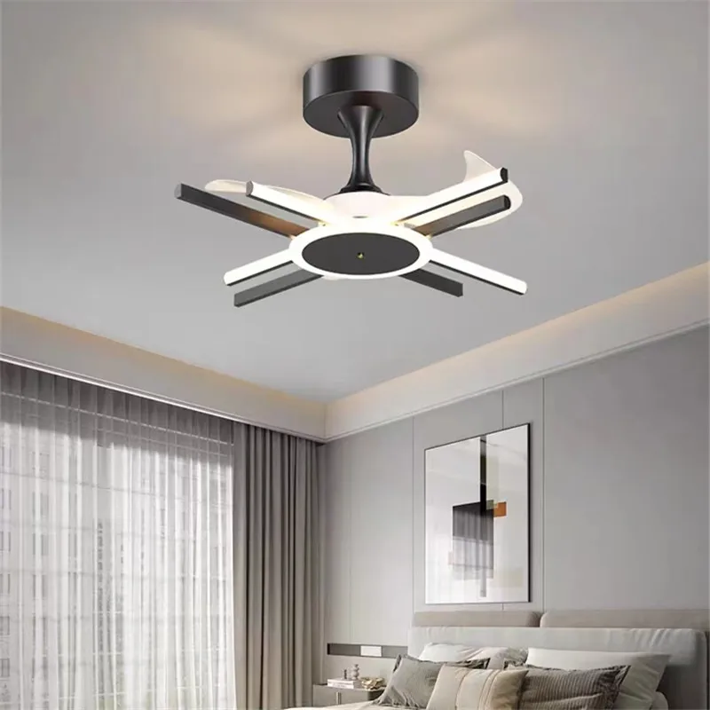 Потолочный вентилятор в скандинавском стиле с подсветкой украшение для гостиной