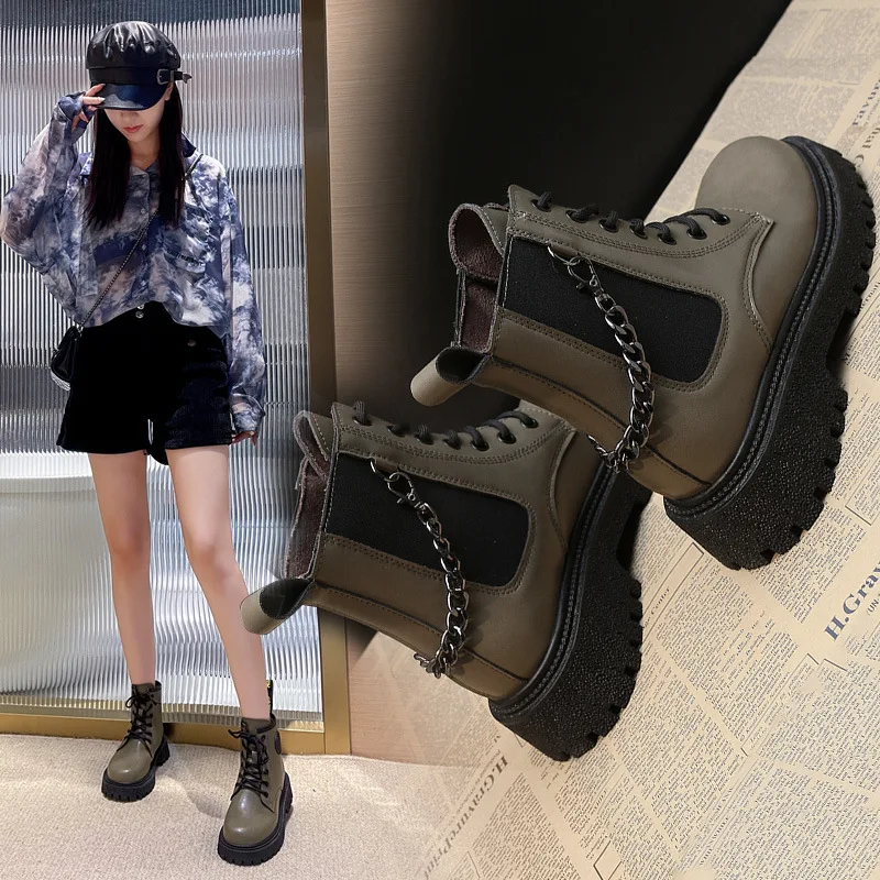 

Женские ботинки в стиле ретро Dr. Martens, Теплые ботильоны в британском стиле, с бархатной подкладкой, для зимы