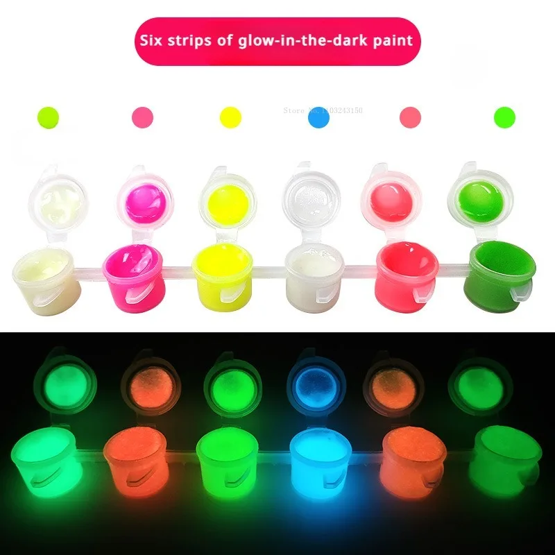 3 мл 6 полосок Ультраяркий акриловый пигмент светящаяся краска детское искусство