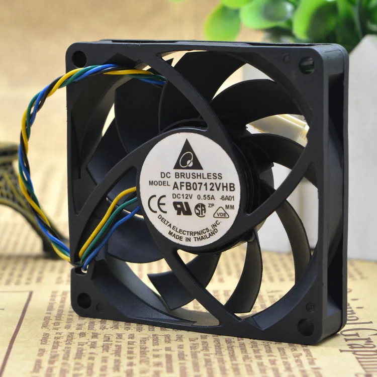 

New For Delta AFB0712VHB 7015 70mm x 70mm x 15mm DC Brushless PWM Cooler Cooling Fan 12V 0.55A 4Wire 4Pin Connector