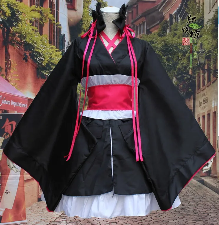 

Japanese Kimono Yukata Robes Girls Anime Yaya Cosplay Unbreakable Machine-Doll Comic Exhibition Clothing Set