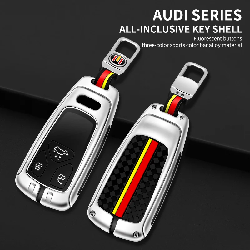 

Zinc Alloy Car Smart Key Case Cover Case Shell For Audi A5 Q7 S4 S5 A4 B9 Q7 A4L Q5L TT TTS RS 8S 2016 2017 2018 Accessories