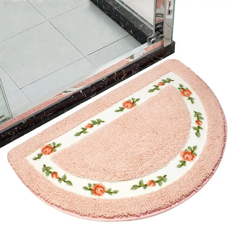 

Floral Bathroom Rug Bathroom Floor Mats Pink Soft Plush Shaggy Bath Carpet Machine Wash Dry Bath Mats Decors For Tub Shower Bath