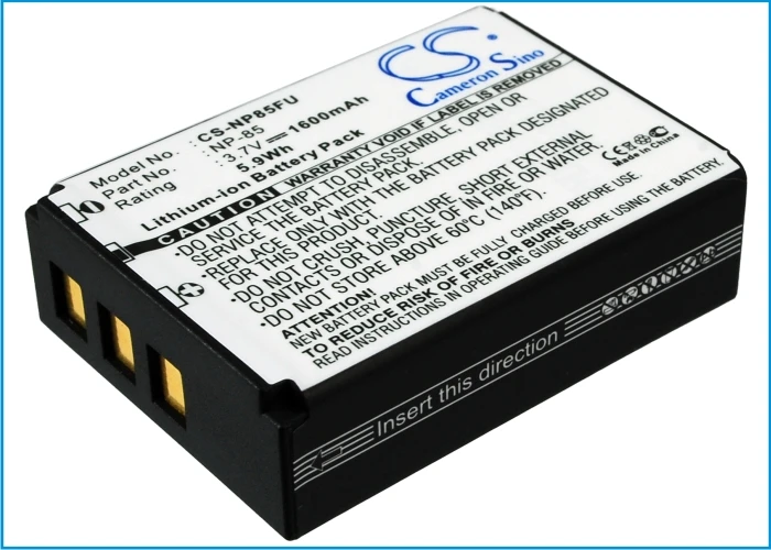 

CS Camera Battery for Fujifilm Finepix F305 SL300 SL280 SL260 SL240 SL305 SL1000 SL245 fits NP-85 Li-ion 1600mAh/5.92Wh