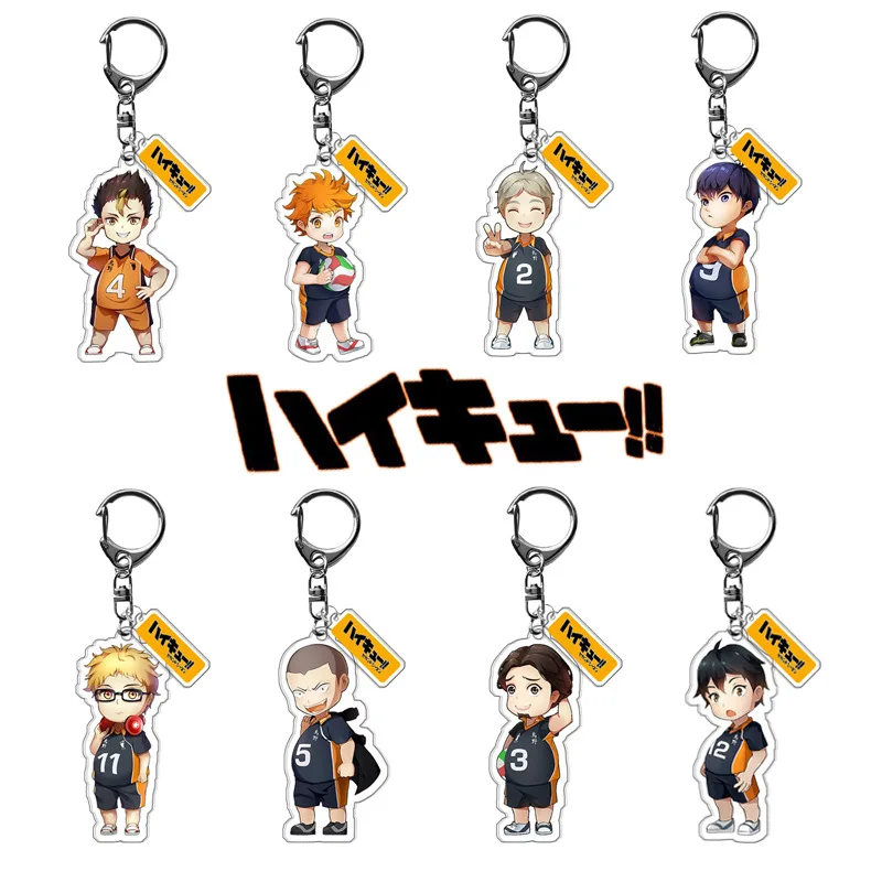 

20 Pack Anime Haikyuu Acrylic Keychain Hinata Shoyo Kageyama Tobio Cosplay Keychain Accessories Cute Bag Pendant Keyring Jewelry
