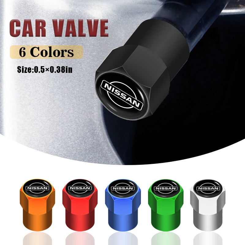 

4Pcs Metal Car Tyre Stem Air Valve Caps Universal for Nissan Altima Qashqai J11 J10 Juke Tiida Patrol X-trail Almera Accessories