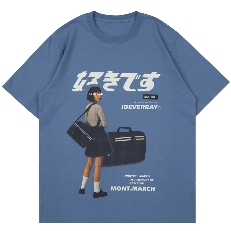 

Kaus Harajuku Hip Hop Kaus Gambar Kanji Jepang Anak Perempuan Musim Kaus Ukuran Besar Katun Lengan Pendek Pria Musim Panas